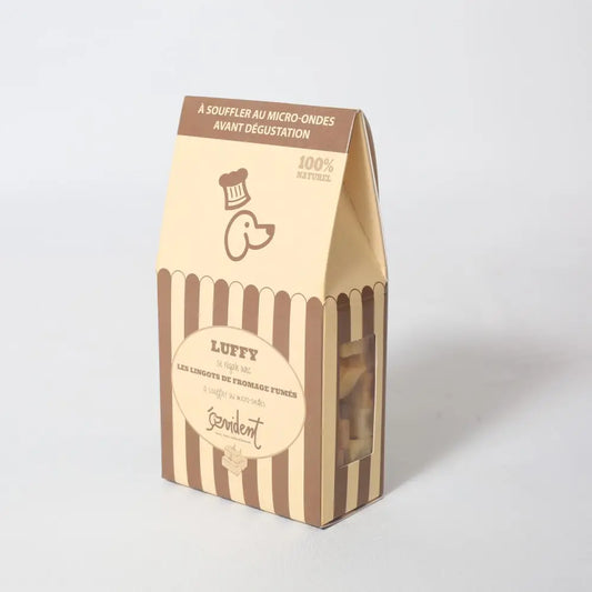 LUFFY - Lingots de fromage fumé à souffler pour chien 150g - Toutoustore 